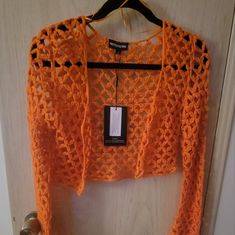 Brand New With Tags. Bright Orange Color. Great For Fall. Spring Party Crochet Top, Crochet Orange Top, Long Sleeve Crochet Top For Summer Parties, Spring Party Crochet Top With Long Sleeves, Spring Party Long Sleeve Crochet Top, Trendy Spring Party Crochet Top, Casual Crochet Top For Spring Party, Casual Spring Crochet Top For Party, Knitted Tops For Spring Party