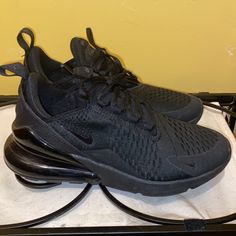 Woman’s Nike Air Max 270. Great Condition (Like New) Worn A Handful Of Times (Maybe 3-5) Black Breathable Nike Air Max For Sports, Black Fade-resistant Nike Air Max, Black Nike Air Max For Sports, Breathable, Air Max 270, Nike Air Max 270, Black Nikes, Womens Shoes Sneakers, Air Max, Nike Women