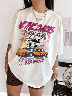 WTB Racing Tee – We The Babes Over Size T Shirt Outfit, Average Wedding Dress Cost, Printed Tshirt Outfit, Aesthetic Tshirts, Tee Shirt Oversize, T Shirts Oversized, Tshirt Prints, Tee Outfits, Clothing Prints