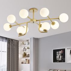 a modern style ceiling light with eight lights