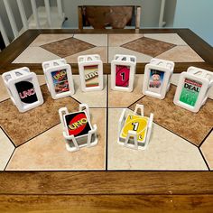 the game board is set up with different items on it