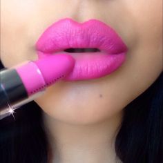 Nyx cosmetics matte lipstick "SHOCKING PINK" Neon Pink Lipstick, Nyx Matte Lipstick, Hot Pink Lips, Pink Lip Gloss, Shocking Pink, Pink Lipstick, Beautiful Lips, I Love Makeup, Nyx Cosmetics