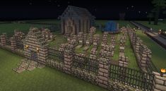 Minecraft Cemetery, Minecraft Graveyard, Building In Minecraft, Minecraft Halloween Ideas, Moon Craft, Cool Things To Build, Minecraft Structures, Minecraft House Plans