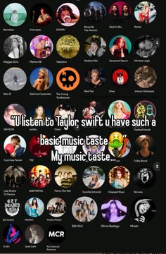 a poster with many different types of music on it's back cover, and the words listen to taylor swift u have such a basic music taste