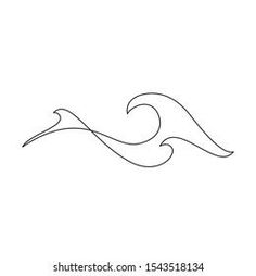 Ocean Wave Line Drawing, Waves Line Drawing, Minimalistic Wave Tattoo, Simple Sea Tattoo, Water Tatoos, Sea Minimalist Tattoo, Wave Line Tattoo