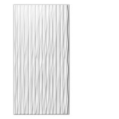 a tall white wall with wavy lines on the front and back of it, against a white background