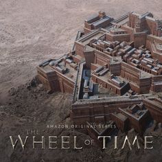 an aerial view of a large brick building with the words wheel of time written on it