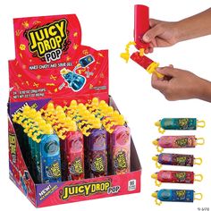 the juicy drop pop toy is in its display case and it's ready to be opened