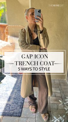 Turns out, a trench coat has become one of the most versatile top layers I've ever owned for date night outfits, loungewear looks & everything in between, it all works. Here's 5 of my favorite ways I'm wearing the coat right now. #TheMomEditStyle #FashionBlog #Fashion #Style #OutfitInspo #StyleTips #Gap #GapReview #GapTrenchCoat #TrenchCoat #FallLayering #Outerwear #LayerUp Gap Trench Coat, Everlane Trench Coat, Tan Trench Coat Outfit, Mom Edit, Simple Sweatshirt, Tan Trench Coat, Date Night Outfits, Trench Coat Outfit, Beige Trench Coat