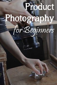 a person is using a grinder to cut up something on a wooden table with text overlay that reads product photography for beginners