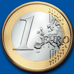 an euro coin with the number one on it