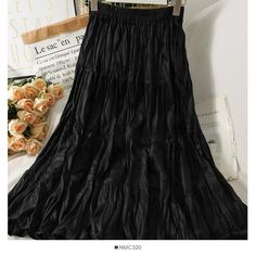 Size: one size Waist type: high waist Color: black, gray, apricot, coffee, dark green Medium Length Skirt, Types Of Skirts, A Line Skirt, Skirt Length, Long Skirt, Medium Length, A Line Skirts, Apricot, Black Gray