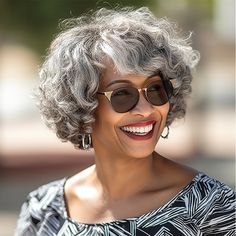 Embrace your natural beauty with our Soul Lady Custom Silver Grey Wig, specially designed for seniors who exude grace and elegance. The Salt & Pepper coloring of this Short Loose Curly Bob wig adds a touch of sophistication, perfect for women over 60 looking to enhance their style. Crafted from high-quality Human Hair, this wig offers a realistic look and comfortable feel. The Glueless Lace construction ensures a secure fit without any hassle, making it easy to wear all day long. Elevate your st Full Volume Hair, Loose Curly Hair, Salt And Pepper Hair, Edgy Pixie, Grey Wig, Glueless Wigs, Pepper Color, Human Hair Lace Wigs, Hair Wear