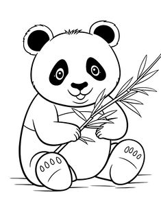 a panda bear sitting on the ground eating bamboo