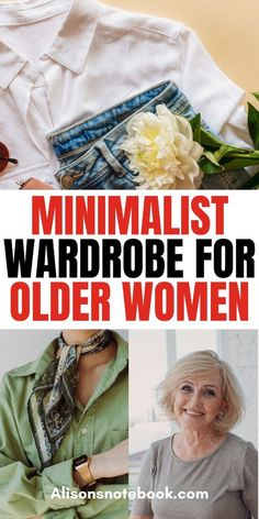 Looking to build a minimalist wardrobe for older women? Alison's Notebook has you covered! Discover the ultimate guide to creating a timeless minimalist wardrobe that keeps you stylish at any age, including tips for 65 year old women fashion. Whether you're new to minimalism or just want to refine your style, this minimalist capsule wardrobe guide is packed with helpful advice to stay stylish at 65. Get your capsule wardrobe guide for FREE now and elevate your style! Core Wardrobe Over 50, Ageless Style Over 60, Minimalist Wardrobe Women, Old Women Fashion, Fashion Styles Types, Wardrobe Hacks, Classic Wardrobe Basics, Timeless Closet, 70 Year Old Women