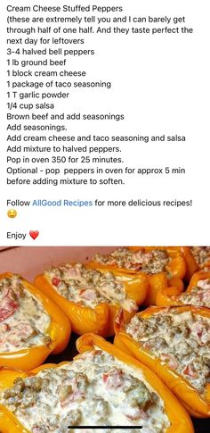 the recipe for stuffed bell peppers is shown