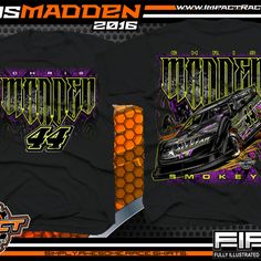 this is an image of a t - shirt design for the modified car racing team