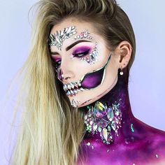 Halloween Makeup Diy Tutorial, Instagram Makeup Artist, Diamond Skull, Halloween Makeup Ideas