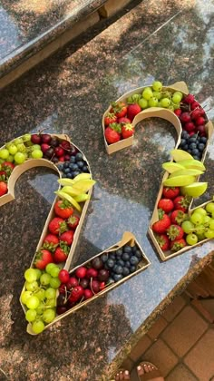 the number twenty two made out of fruit