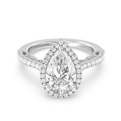 https://embed.imajize.com/7040440 Ring Displays, Gorgeous Engagement Ring, Lab Grown Diamonds Engagement, Halo Engagement, Ring Size Guide, Halo Engagement Ring, Lab Diamonds, Flower Shape, Conflict Free Diamonds