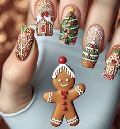 Cartoon Christmas Tree, Manicure Diy, Nails For Women, Nail Forms, Christmas Nail Art, Diy Manicure