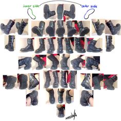 there are many pairs of shoes that have been made to look like boots