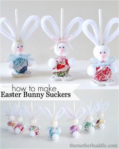 an image of some bunny suckers on sticks