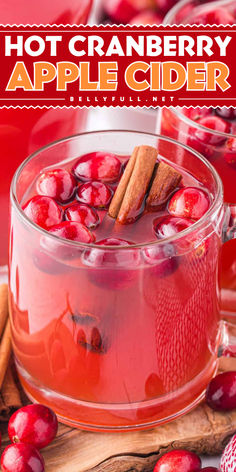 Savor the holiday drink recipe for Hot Cranberry Apple Cider! This fun party cocktail combines spiced apple cider, cranberry fruit juice, fresh cranberries, and cinnamon sticks. It’s perfectly kid friendly and a festive treat for everyone! Enjoy the warmth! Spiced Cranberry Apple Cider, Apple Cider And Cranberry Juice, Cranberry Apple Drink, Apple Cider Using Apple Juice, Apple Cider Cranberry Drink, Apple Cider Christmas Drink, Fresh Cranberry Drink Recipes, Cranberry Apple Cider Punch, Holiday Apple Cider