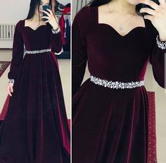 One Peace Dress Indian, Velvet One Piece Dresses Long, Velvet Frock Suit Design, Velvet Dress Designs Gowns Indian, Velvet Long Frocks, Velvet Long Dress Gowns, Velvet Long Frock, Velvet Gown Indian, Velvet Dress Long Classy