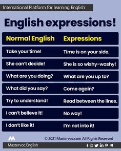 #english #learningenglish #mastervoc #expression Spoken English Vocabulary, Spoken English Phrases, Say And Don't Say English, Colloquial Expressions English, Speak Faster English, Fall Nails Halloween, English Language Learning Activities, Advance English, English Word Book