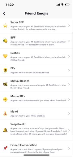 the app for friends is open and showing different things to see on their smartphones