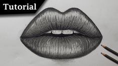 a pencil drawing of a woman's lips with the words, how to draw realistic lips