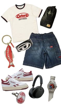 Look 80s, Baggy Outfit Ideas, Black Men Street Fashion, Outfit Layout, Street Fashion Men Streetwear, Men Fashion Casual Outfits, Teen Fashion Outfits