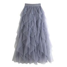 Style: Mesh Tiered Fluffy Long Tulle SkirtsItem Type: fluffy tulle skirt, long tulle skirt, long tutu skirt, a line long skirt, layered tulle skirt, layered tulle skirtLength: Mid-CalfFit Type: LooseSilhouette: PleatedWaistline: Empire Elasticity: Slight Pattern Type: SolidDetail: Layered Fabric Type: Mesh One SizeWaist: 23.62-37.80in / 60-96 cm Length: 33.46in / 85cm Summer Tulle Maxi Flared Skirt, Chic Tulle Maxi Skirt For Spring, Summer Flared Tulle Maxi Skirt, Long Tulle Skirt For Spring, Blue Tulle Bottoms For Spring, Summer Tulle Midi Skirt, Flowy Tulle Maxi Skirt For Spring, Spring Blue Tulle Bottoms, Spring Tulle Petticoat With Flared Skirt