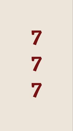 the number seven is written in red on a beige background