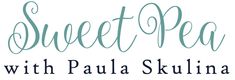 the logo for sweet pea with paula skullina