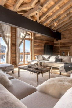 Discover the inviting interiors, spacious living areas, and stunning views that define the log home and ski chalet lifestyle. 🏡❄️  Mountain-inspired decor, find inspiration for your own rustic haven. #LogHomes #SkiChalets #RusticLiving #CabinLife #MountainHomes #CozyRetreats #LogCabinInteriors #HomeInspiration #WinterEscape #NatureLiving #TimelessDesign home decor christmas decor elf on the shelf ideas christmas recipies holiday cookies interior design nails inspo christmas diy diy ornaments Chalet Interior Design, Log Cabin Interior, Cozy Log Cabin, Luxury Chalet, Chalet Interior, Chalet Design, Rustic Home Interiors, Ski House, Chalet Style