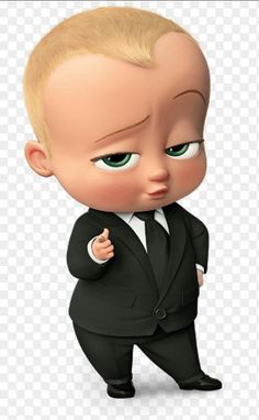 a cartoon baby in a suit and tie