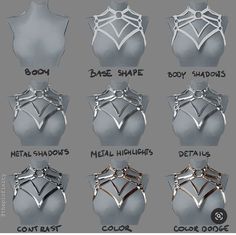 the different types of bras are shown in this image, and there is also an explanation