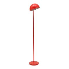 a red floor lamp on a white background