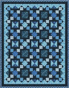 Cobalt Classic Quilt Pattern by Purrfect Spots