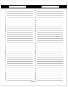 a printable to do list with black and white lines on the top, in front of