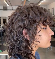 Curly Shag Mullet Haircut, Curly Shag Mullet, Shag Mullet Haircut, Long Naturally Curly Hair, Curly Hair Shag, Shaggy Curly Hair, Hair Shag, Shag Mullet, Curly Shag