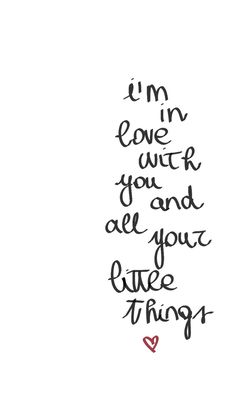 the words i'm in love with you and all your little things