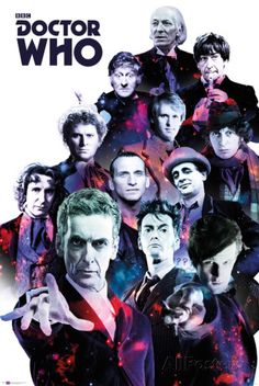 the poster for doctor who is featured in front of an image of many different people