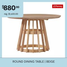 the round dining table is $ 800 00