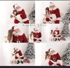 Santa Picture Set Up, Santa Mini Session Indoor, Santa Photoshoot Mini Sessions Outside, Creative Santa Photos, Christmas Mini Session Ideas Indoor, Santa Studio Photography, Santa Pictures Backdrop, Studio Santa Mini Sessions