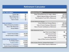 the retirement calculator is shown in this screenshote image, and shows that it