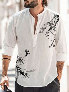 Gents Shirts, Mens Beach Shirts, Packing Hacks Clothes, Autumn Design, Men Fashion Casual Shirts, African Clothing For Men, Chinese Landscape, Fashion Catalogue, Men Shirt Style