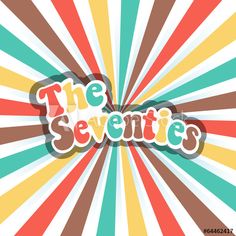 the seventies logo with sunburst background